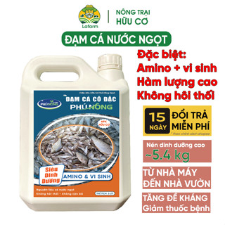 Phân bón hữu cơ đạm cá cô đặc PHÚ NÔNG, NPK hữu cơ, siêu amino và vi sinh - can 5 lít