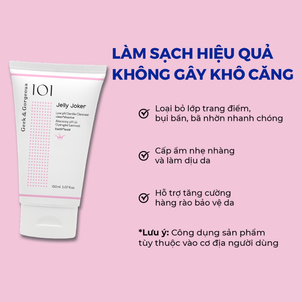 Sữa Rửa Mặt Dạng Thạch Dịu Nhẹ Geek&Gorgeous Jelly Joker Low pH Gentle Cleanser 150ml | BigBuy360 - bigbuy360.vn