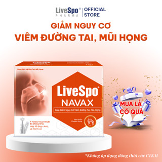LiveSpo Navax chuyên dụng (10 ống) - Nước muối chứa bào tử lợi khuẩn giúp giảm nghẹt mũi, viêm mũi