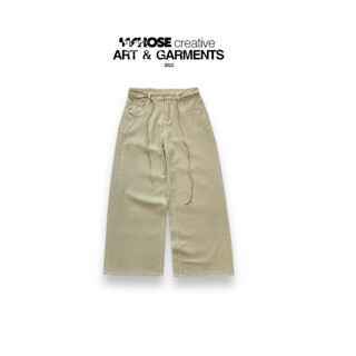BEIGE LOOSE PLEAT WIDE JEANS - Quần jeans ống rộng form to Menswear Pants MS1759