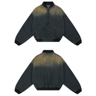 Áo Khoác Bomber Jeans Haven Studio Form Rộng Vải Jean Wash Nam Nữ Phong Cách Streetwear