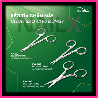 Kéo cắt tỉa lông mày, lông mũi Kềm Nghĩa thép không gỉ