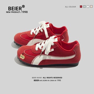 BEIER AUTH 100% Giày thể thao nữ beier giày sneaker beier mầu đỏ dễ thương táo đỏ
