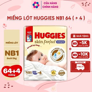  Miếng Lót Huggies Newborn 1  Sơ Sinh - 64 Miếng  Tặng Kèm 6 Miếng 