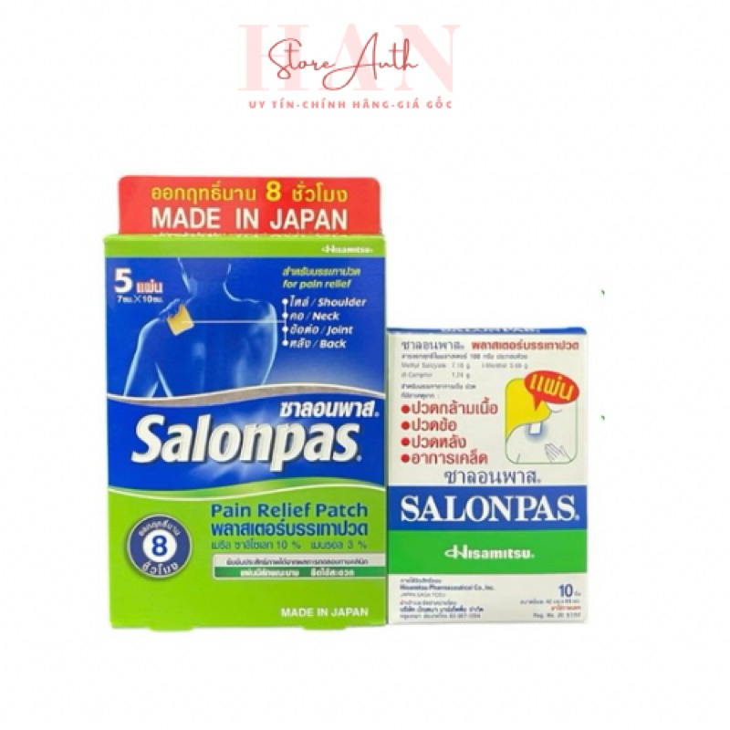 [Chính Hãng Giá Gốc] Miếng dán giảm đau Salonpas, cao dán giảm đau salonpas hàng Thái Lan