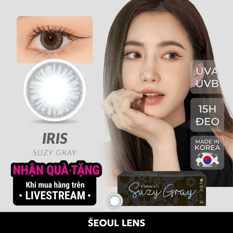 CLALEN IRIS - Lens 1 NGÀY (1 CHIẾC) Suzy Gray - Kính áp tròng Hàn Quốc Seoullens