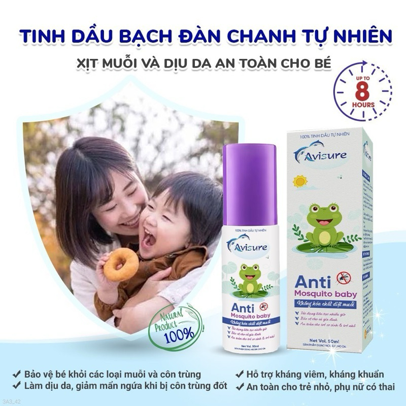 XỊT ĐUỔI MUỖI Avisure Antimosquito Baby dược phẩm Bảo Minh chính hãng