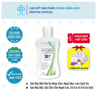  Sữa rửa mặt cho da dầu mụn Alcophil - Sữa rửa mặt cho da nhạy cảm ngừa mụn làm sạch da  Chai 150ml  