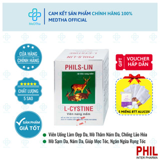 L-Cystine Phils Lin - Viên Uống Đẹp Da, Dưỡng Da, Nám Tàn Nhang, Chống Lão Hoá, Rụng Tóc (Hộp 60 Viên)