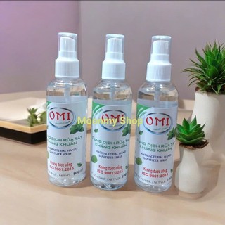 Combo 3 chai dung dịch rửa tay sát khuẩn OMI 100 ml dạng xịt có hương bạc hà