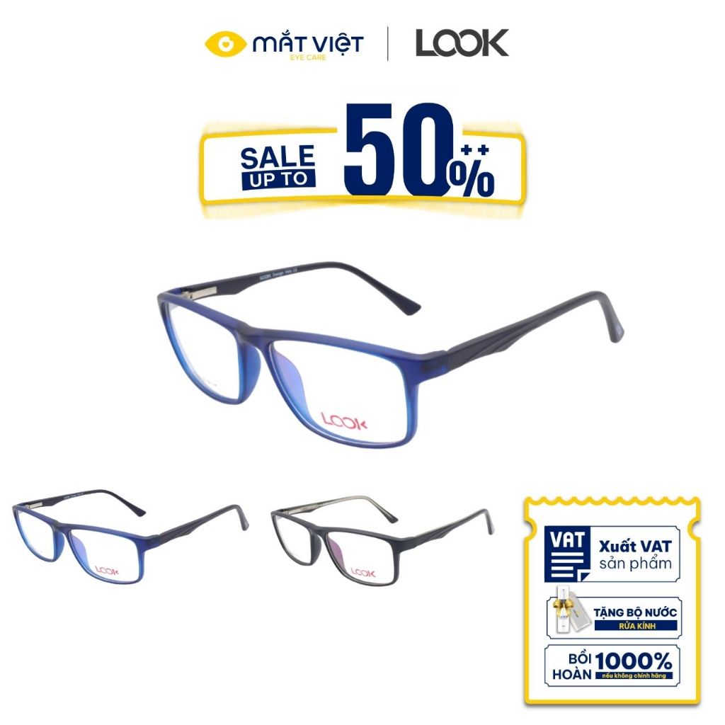 Gọng Kính Cận LOOK LK93444, Gọng Kính Cận Acetate, Gọng Kính Chữ Nhật, Gọng Kính Mắt Việt