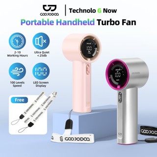 Quạt mini GOOJODOQ 4000 mAh có thể sạc lại cầm tay di động gió mạnh 100 tốc độ cao turbo phản lực
