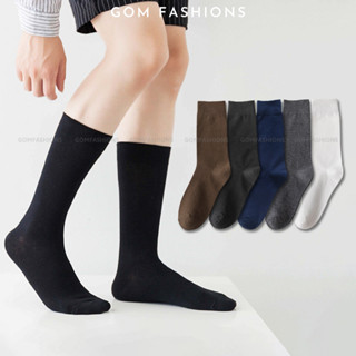 Tất nam đi giày công sở GOMTAT cổ cao nhiều màu, chất liệu cotton mềm mịn, hút ẩm thoáng khí khử mùi - HOT-1803