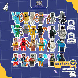 Đồ Chơi Khối Nhân Vật Minecraft Hulo Toys, Đồ Chơi Khối Xây Dựng Mô Hình Giáo Dục Cho Trẻ Em