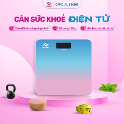 Cân Điện Tử Sức Khỏe Life360 AL-S22D - Cân Sức Khỏe Thông Minh Thiết Kế Sang, Tự Động Tắt Tiết Kiệm Pin, Chính Hãng