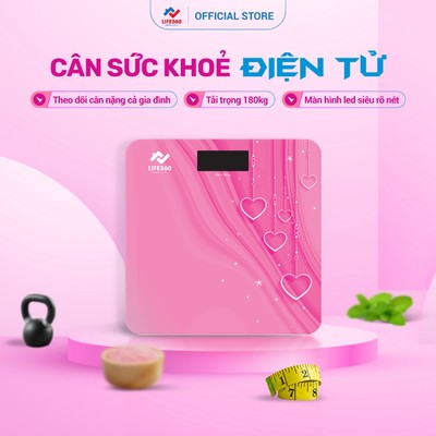 Cân Sức Khỏe Điện Tử Life360 AR-S19B - Cân Cân Nặng Gia Đình Màn Hình LED, Cảm Biến Siêu Nhạy, Bảo Hành Chính Hãng