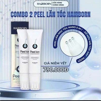 Combo 2 Tuýp Peel Lăn Mọc Tóc Chính Hãng Hairborn Tuýp 60ml giúp chắc khỏe, giảm gãy rụng
