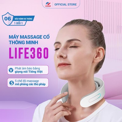 Máy Massage Cổ Vai Gáy Life360 MSC-AL22 - Máy Mát Xa Cổ Vai Gáy Thông Minh 5 Chế Độ, Giảm Đau Mỏi, Có Âm Báo Tiếng Việt