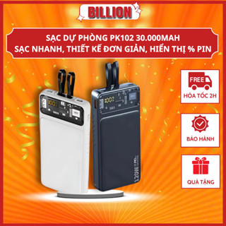 Pin Sạc Dự Phòng PK102 30.000mAh Công Suất 100W, Hỗ Trợ Sạc Nhanh và Thích Hợp Với Nhiều Thiết Bị