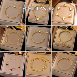 Vòng tay nữ dây rút titan Eleanor Accessories đính đá lấp lánh phụ kiện trang sức lắc tay 7319