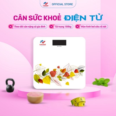 Cân Sức Khỏe Điện Tử Life360 AR-S18E - Cân Cân Nặng Mini Gia Đình, Tự Động Bật/Tắt, Tiết Kiệm Pin, Kính Cường Lực