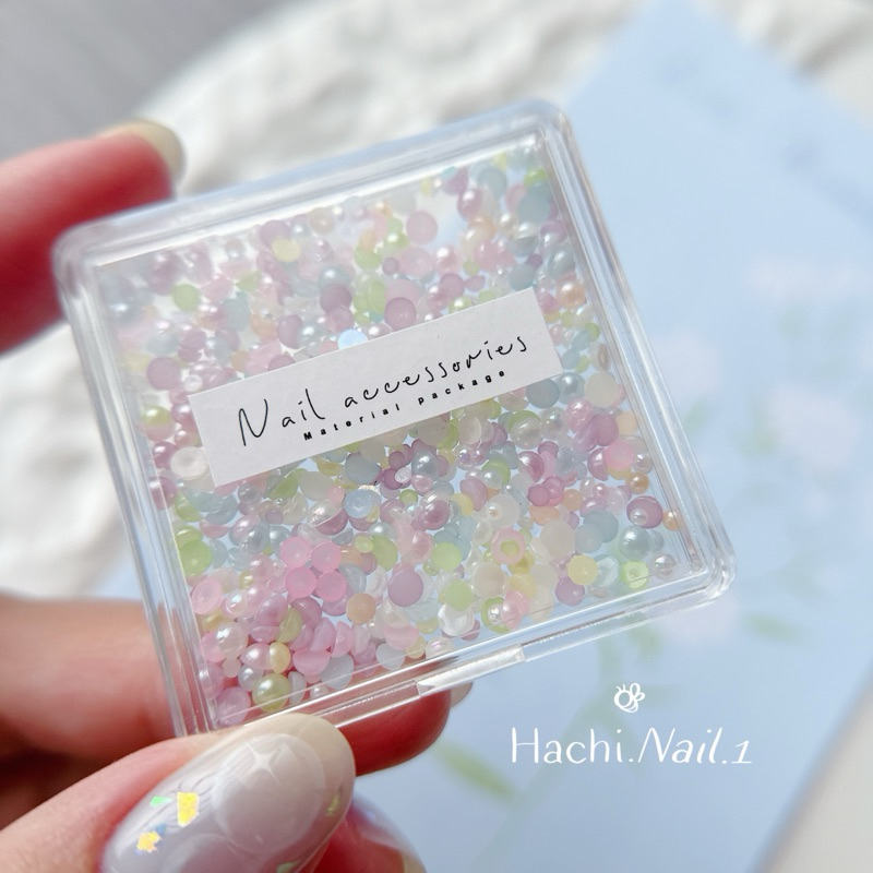 Hũ Nửa Trai Trang Trí Nail Dopamine Pastel 4 Size – Hạt Ngọc Trang Trí Móng Nhiều Màu