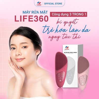 Máy Rửa Mặt Silicon Life360 3in1, 5 Chế Độ - Máy Rửa Mặt Mini Gai Mềm Làm Sạch Sâu, Massage Thư Giãn, Chăm Sóc Da