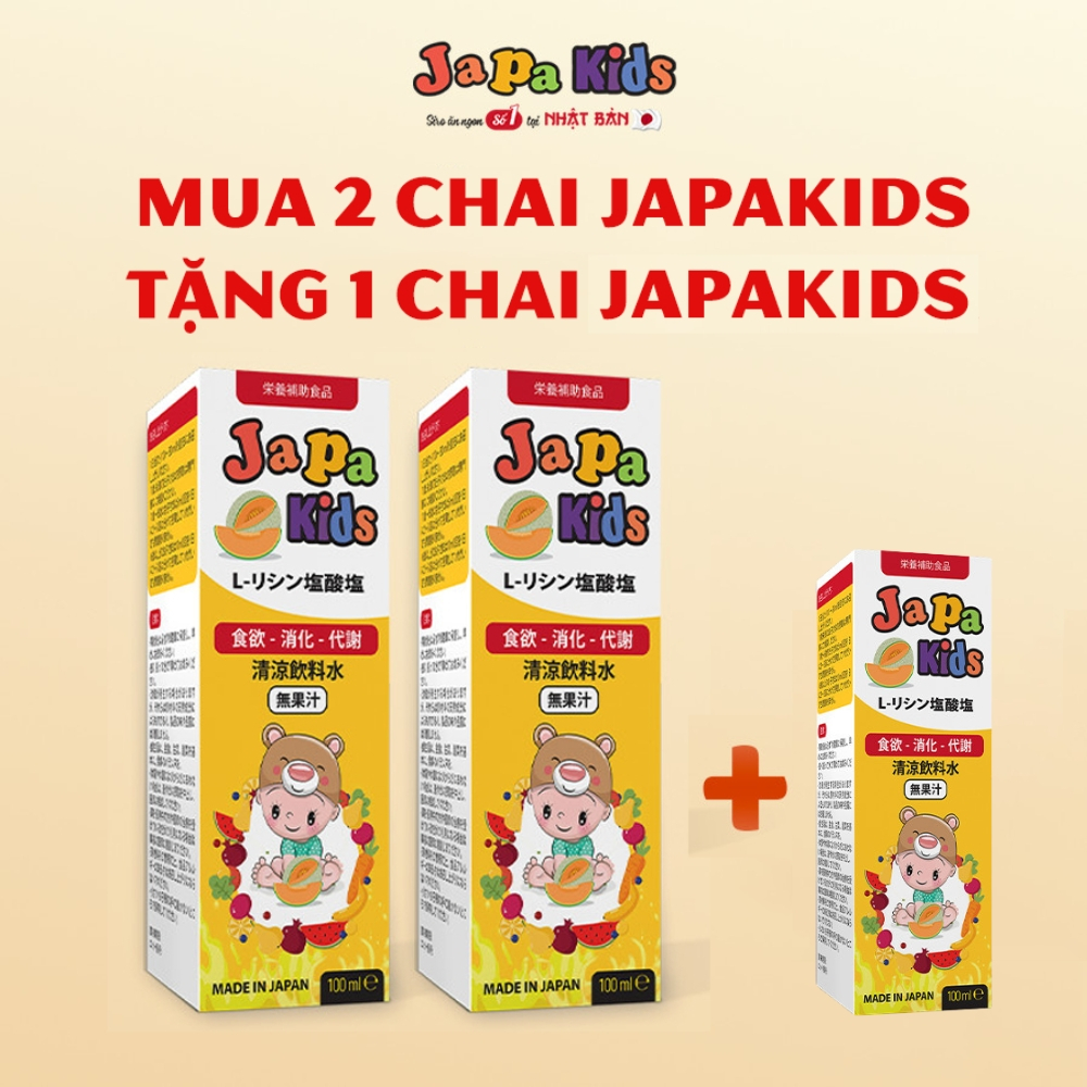 Combo 2 Chai Siro Japa Kids Tặng 1 Kích Thích Ăn Ngon Cho Bé Nhập Khẩu Nhật Bản 100ml