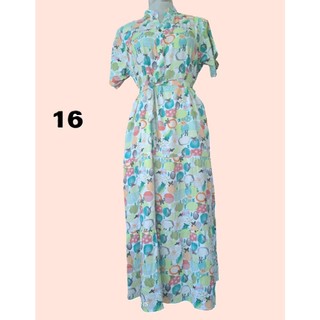 Đầm maxi cổ trụ ráp tầng,bigsize