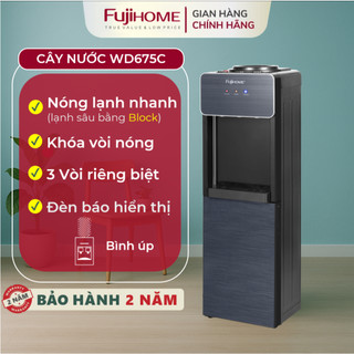 Cây nước nóng lạnh 3 vòi Nhập Khẩu Fujihome WD675C, Máy nước cao cấp 3 chế độ nước có khóa trẻ em