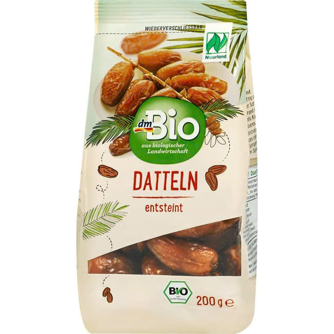 Chà là hữu cơ tách hạt Đức (Organic Deglet Nour Pitted Dates) - DmBio - 200g