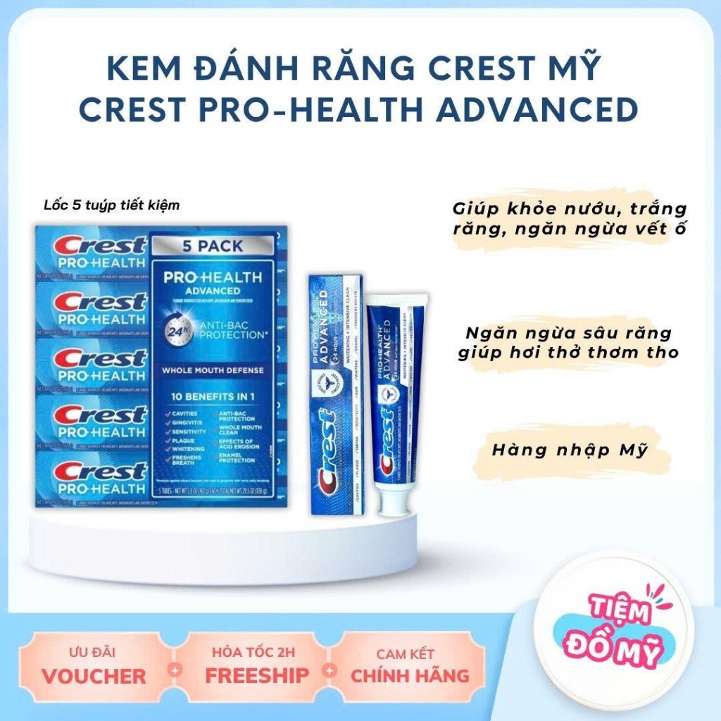 Kem Đánh Răng Crest Pro-Health Deep Clean Mint