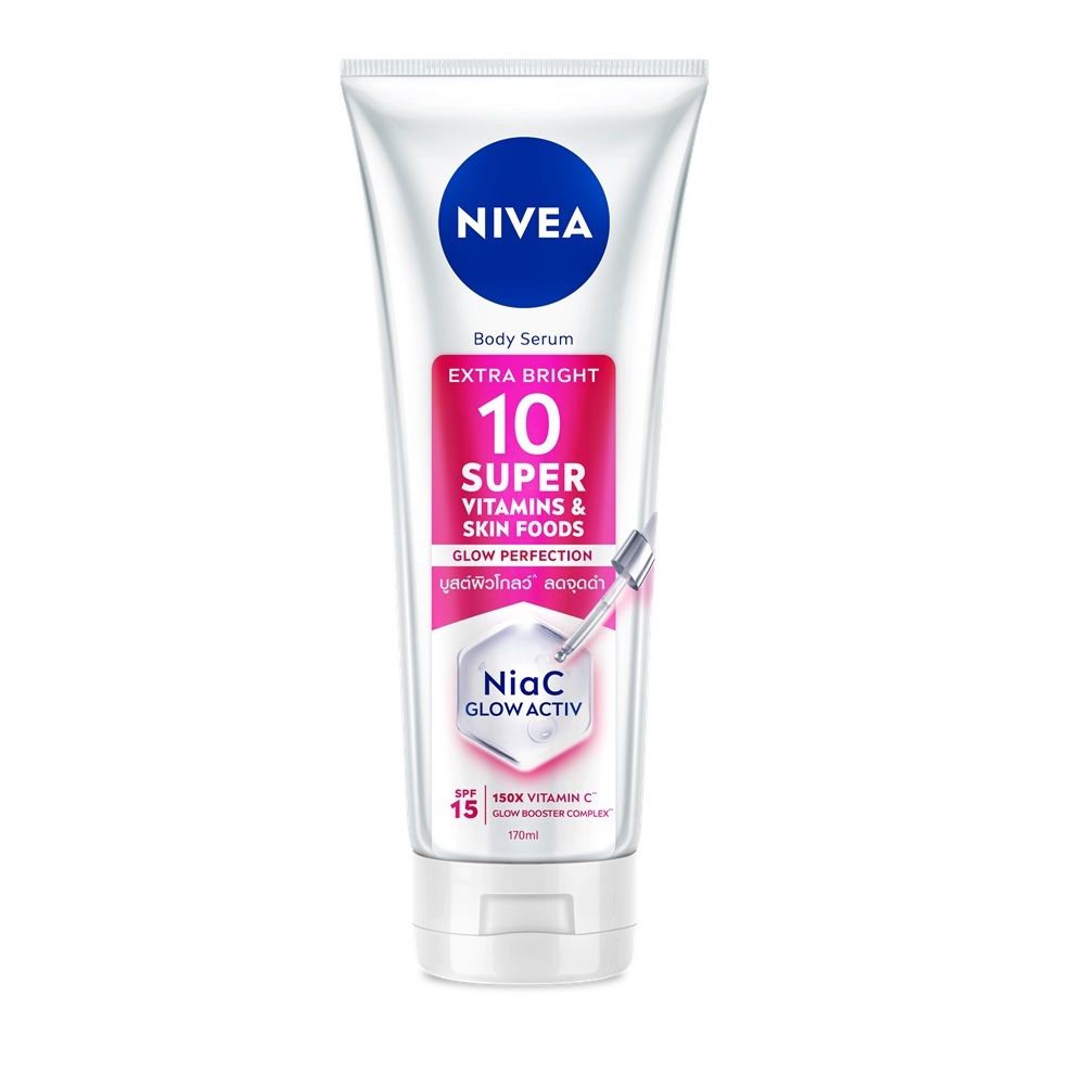 Tinh Chất Dưỡng Thể Nivea Sáng Da Body Serum Extra Bright 10 Super Vitamin & Skin Foods Glow Perfection SPF15 170ml | BigBuy360 - bigbuy360.vn