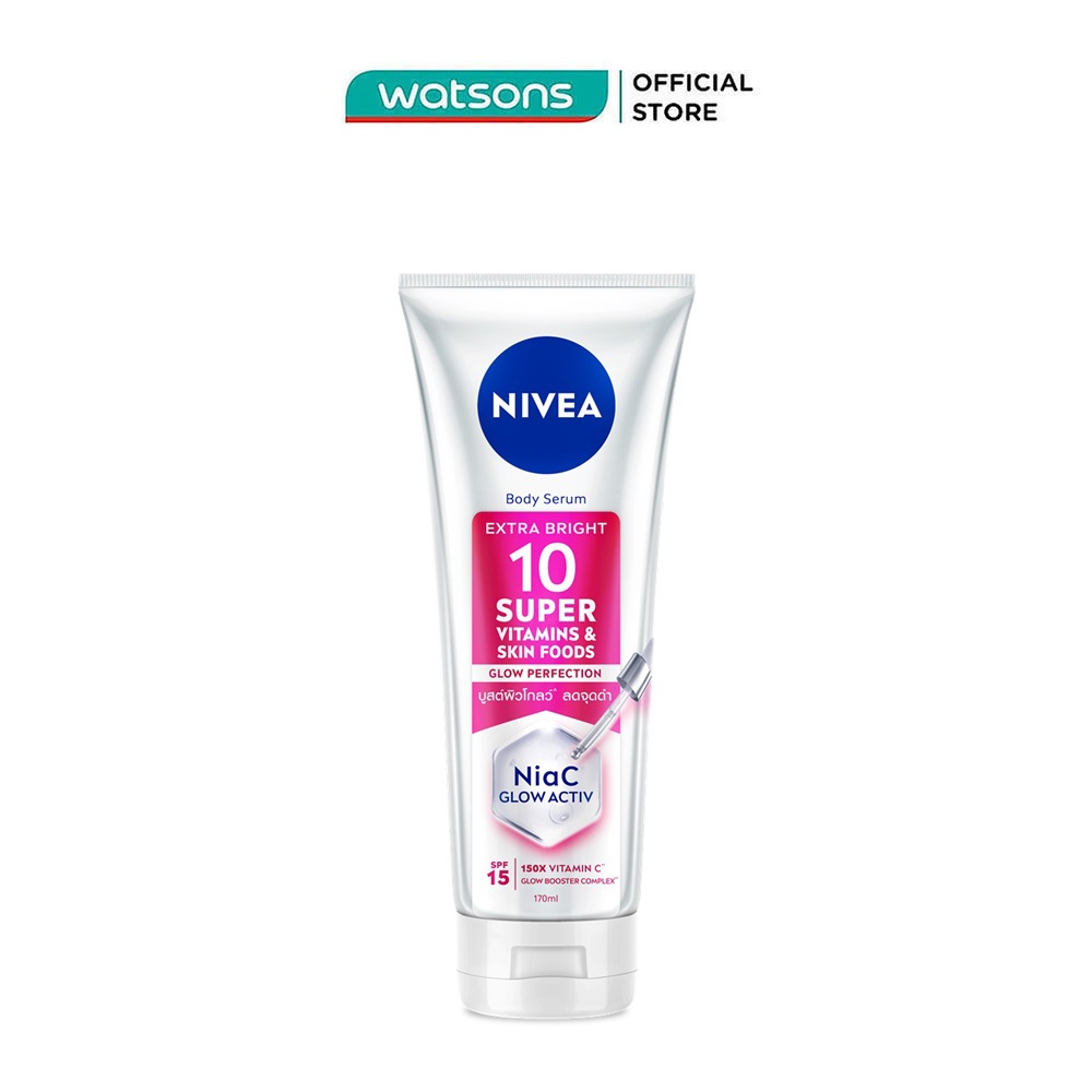 Tinh Chất Dưỡng Thể Nivea Sáng Da Body Serum Extra Bright 10 Super Vitamin & Skin Foods Glow Perfection SPF15 170ml | BigBuy360 - bigbuy360.vn
