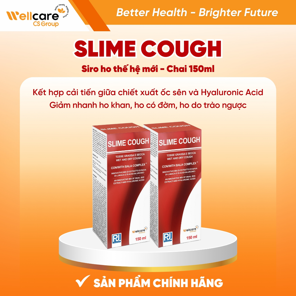 Siro Ho Slime Cough Chính Hãng – Chai 150ml | Giảm Ho, Ho Có Đờm, Ho Khan, Ho Do Trào Ngược
