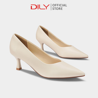 Giày cao gót nữ DILY thiết kế mũi nhọn tôn chân, giày bít mũi gót nhọn thanh lịch cao 5.5cm DL0586