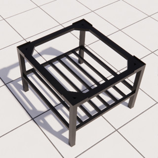 Kệ sắt 2 tầng kê tủ lạnh, thép hộp mạ kẽm sơn tĩnh điện - Chân máy rửa chén - Chân tủ lạnh