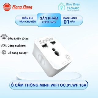 Ổ Cắm Thông Minh 16A - Ổ Cắm Điện Công Suất 3000W WIFI RẠNG ĐÔNG - Hẹn Giờ Bật/Tắt, App Tiếng Việt, Điều Khiển Từ Xa