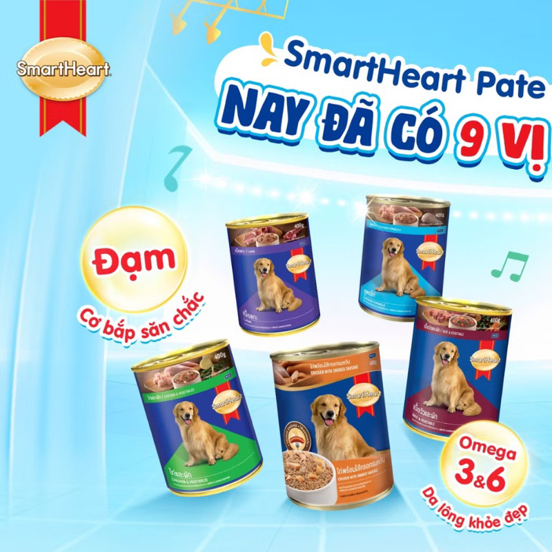PATE DANH CHO CHÓ SmartHeart - Lon 400g
