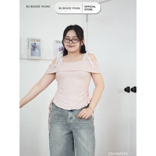 Áo kiểu dây vai ren nơ  BIGSIZE (55kg đến 95kg) – 25HYAP093 - [BU Bigsize Young]