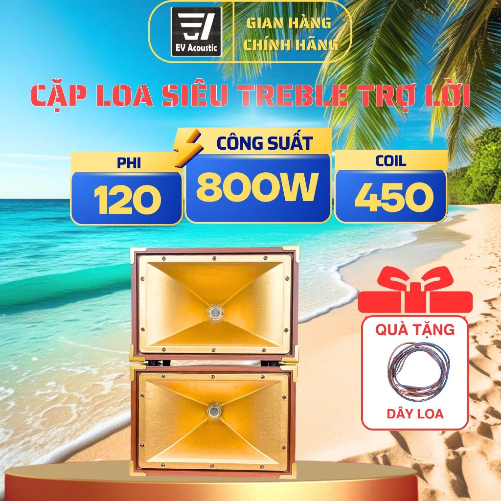 Cặp Loa Siêu Treble Trợ Lời – Công Suất 800W – Phi 120 – Coil Đồng 450 – Tặng Kèm Dây Loa 