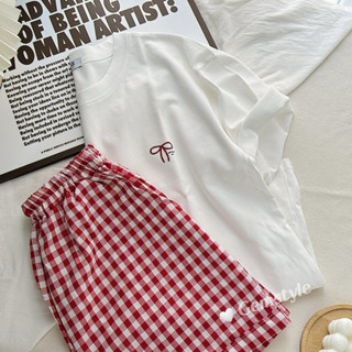 Bộ Đồ Ngủ áo phông KÈM quần caro nhiều màu mặc nhà mùa hè, chất liệu cotton thoáng mát (có size nhỏ)