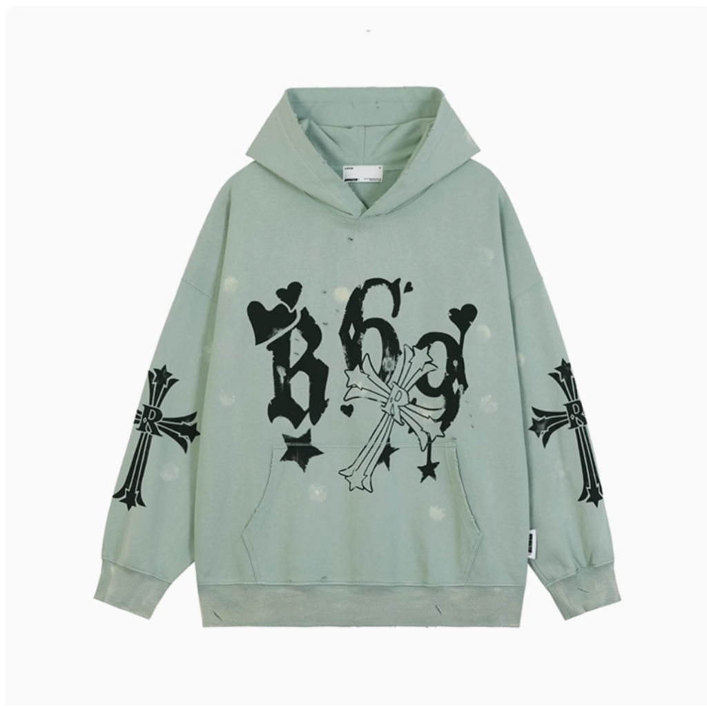 Áo có mũ R69 Toxic Love Graffiti Hoodie