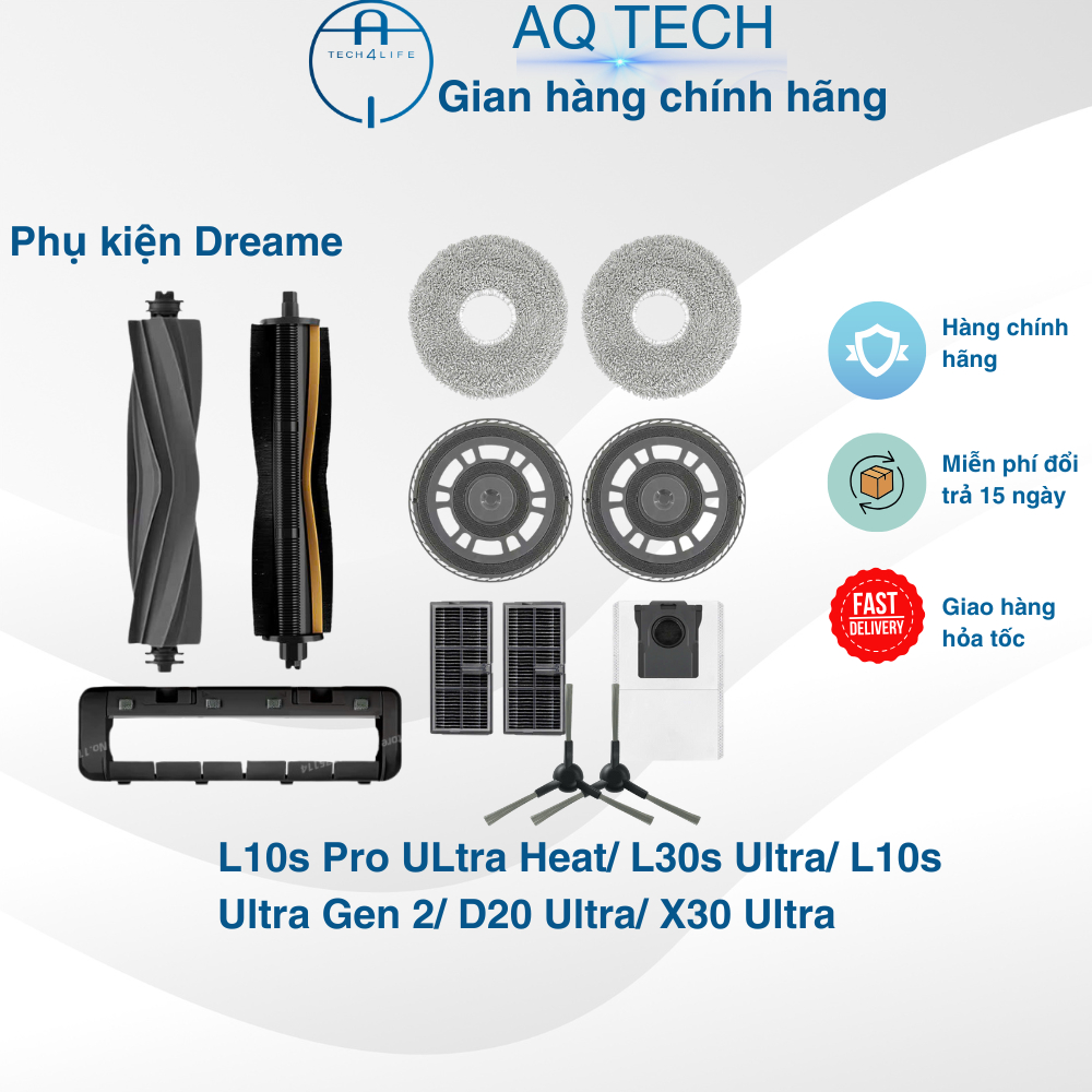 [ Chính hãng ] Phụ kiện Robot hút bụi Dreame L10s Pro Ultra Heat, L30s Ultra, L10s Ultra Gen 2, D20 