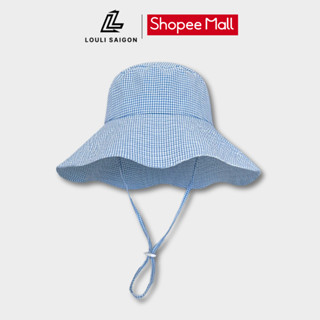 Mũ tai bèo đi biển LOULI SAIGON cho nam nữ, hoạ tiết sọc vành rộng chống nắng, du lịch MTB19