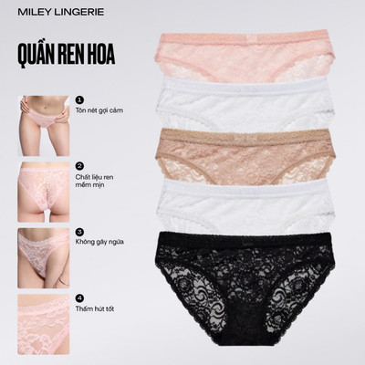 Combo 5 Quần Lót Nữ Ren Hoa Miley Lingerie Thoáng Khí Mềm Mịn FLS_03- Màu Ngẫu Nhiên