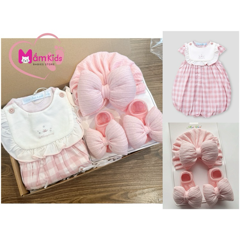 Nous Set quà đầy tháng, thôi nôi mix sẵn cao cấp cho bé trai, bé gái, nhiều mẫu, kèm hộp và thiệp | Mắm kids