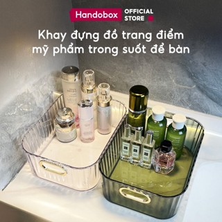 Khay Đựng Đồ Trang Điểm Mỹ Phẩm Trong Suốt Để Bàn Handobox Hộp Lưu Trữ Trang Sức Đồ Nhà Tắm Tiện Lợi