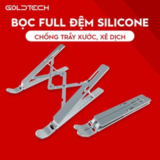 Giá đỡ LAPTOP, MACBOOK, IPAD GOLDTECH N5 bằng nhôm có thể điều chỉnh được độ cao, đế tản nhiệt kê laptop