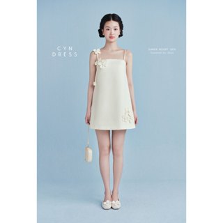 JOIE DES ROSES -Váy hai dây dáng suông đính hoa nổi Cyn Dress